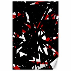 Black, Red And White Chaos Canvas 24  X 36  by Valentinaart