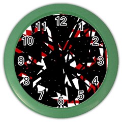 Black, Red And White Chaos Color Wall Clocks