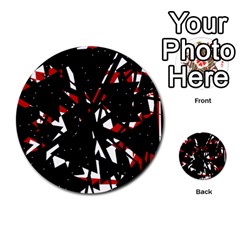 Black, Red And White Chaos Multi-purpose Cards (round)  by Valentinaart