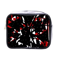 Black, Red And White Chaos Mini Toiletries Bags by Valentinaart