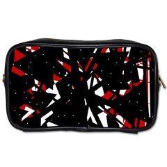 Black, Red And White Chaos Toiletries Bags by Valentinaart