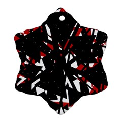 Black, Red And White Chaos Ornament (snowflake) 