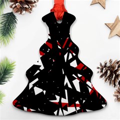 Black, Red And White Chaos Christmas Tree Ornament (2 Sides)