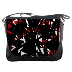 Black, Red And White Chaos Messenger Bags