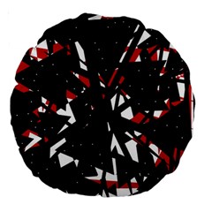 Black, Red And White Chaos Large 18  Premium Round Cushions