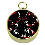 Black, red and white chaos Gold Compasses Front