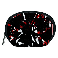 Black, Red And White Chaos Accessory Pouches (medium) 