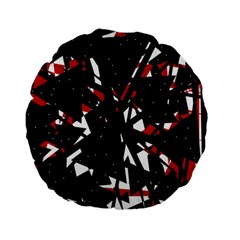 Black, Red And White Chaos Standard 15  Premium Flano Round Cushions