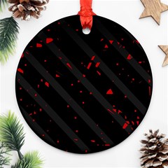 Black And Red Ornament (round)  by Valentinaart