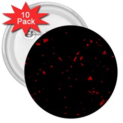 Black And Red 3  Buttons (10 Pack) 