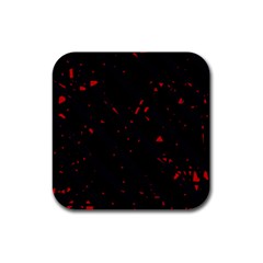 Black And Red Rubber Coaster (square) 