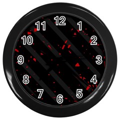 Black And Red Wall Clocks (black) by Valentinaart