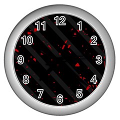 Black And Red Wall Clocks (silver) 