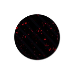 Black And Red Rubber Coaster (round) 