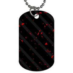 Black And Red Dog Tag (one Side)