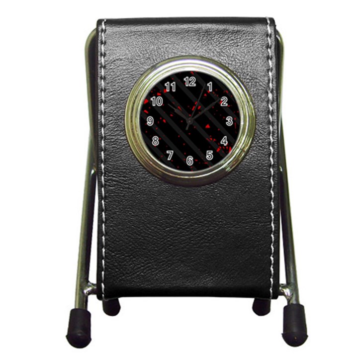 Black and red Pen Holder Desk Clocks