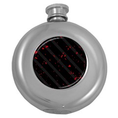 Black And Red Round Hip Flask (5 Oz) by Valentinaart