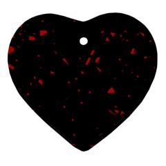 Black And Red Heart Ornament (2 Sides)