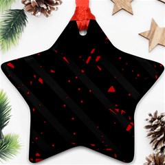 Black And Red Star Ornament (two Sides) 