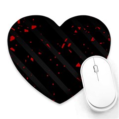 Black And Red Heart Mousepads by Valentinaart