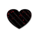 Black and red Rubber Coaster (Heart)  Front