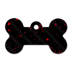 Black And Red Dog Tag Bone (two Sides)