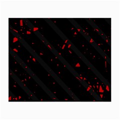 Black And Red Small Glasses Cloth (2-side) by Valentinaart