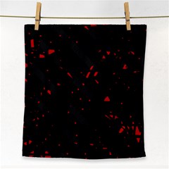 Black And Red Face Towel by Valentinaart