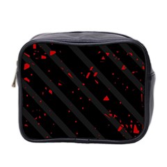 Black And Red Mini Toiletries Bag 2-side by Valentinaart