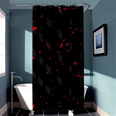 Black And Red Shower Curtain 36  X 72  (stall) 