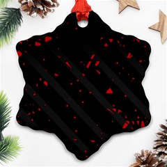 Black And Red Snowflake Ornament (2-side)