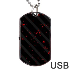 Black And Red Dog Tag Usb Flash (one Side)