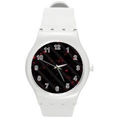 Black And Red Round Plastic Sport Watch (m)