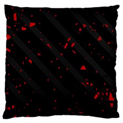 Black And Red Large Cushion Case (two Sides)