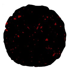 Black And Red Large 18  Premium Round Cushions