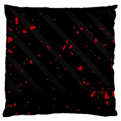 Black And Red Standard Flano Cushion Case (one Side)