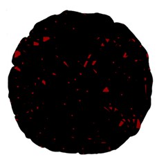 Black And Red Large 18  Premium Flano Round Cushions