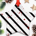 Elegant black, red and white lines Ornament (Star)  Front