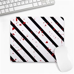 Elegant Black, Red And White Lines Large Mousepads