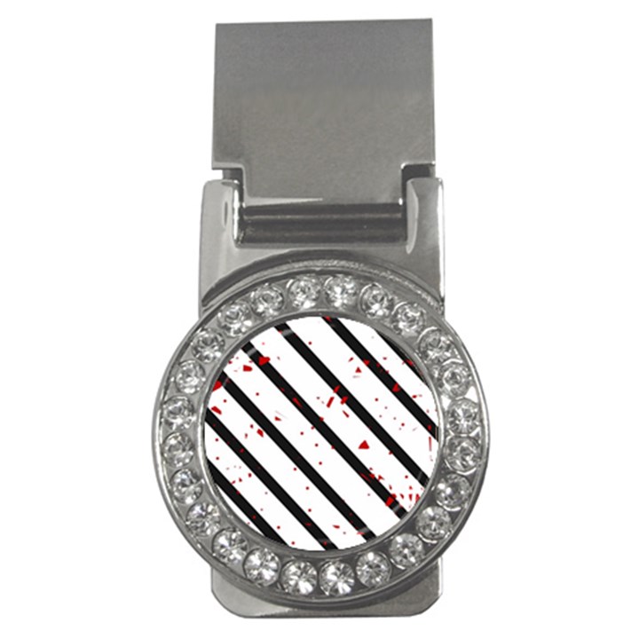 Elegant black, red and white lines Money Clips (CZ) 