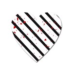 Elegant black, red and white lines Heart Magnet Front