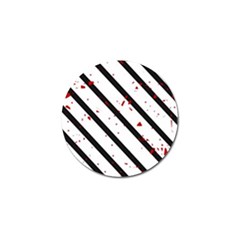 Elegant Black, Red And White Lines Golf Ball Marker by Valentinaart