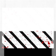 Elegant Black, Red And White Lines Rectangular Jigsaw Puzzl