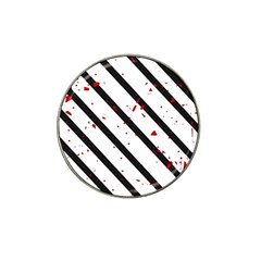 Elegant Black, Red And White Lines Hat Clip Ball Marker