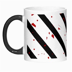 Elegant Black, Red And White Lines Morph Mugs by Valentinaart