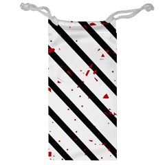 Elegant Black, Red And White Lines Jewelry Bags