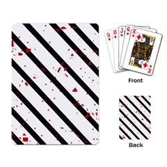 Elegant Black, Red And White Lines Playing Card