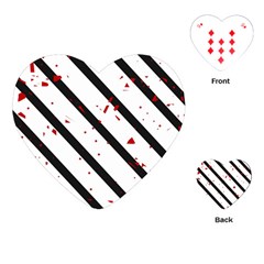 Elegant Black, Red And White Lines Playing Cards (heart) 