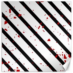 Elegant Black, Red And White Lines Canvas 20  X 20   by Valentinaart