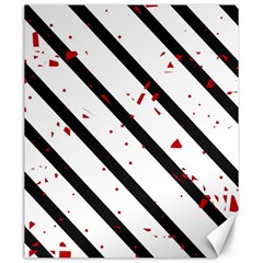 Elegant Black, Red And White Lines Canvas 20  X 24  